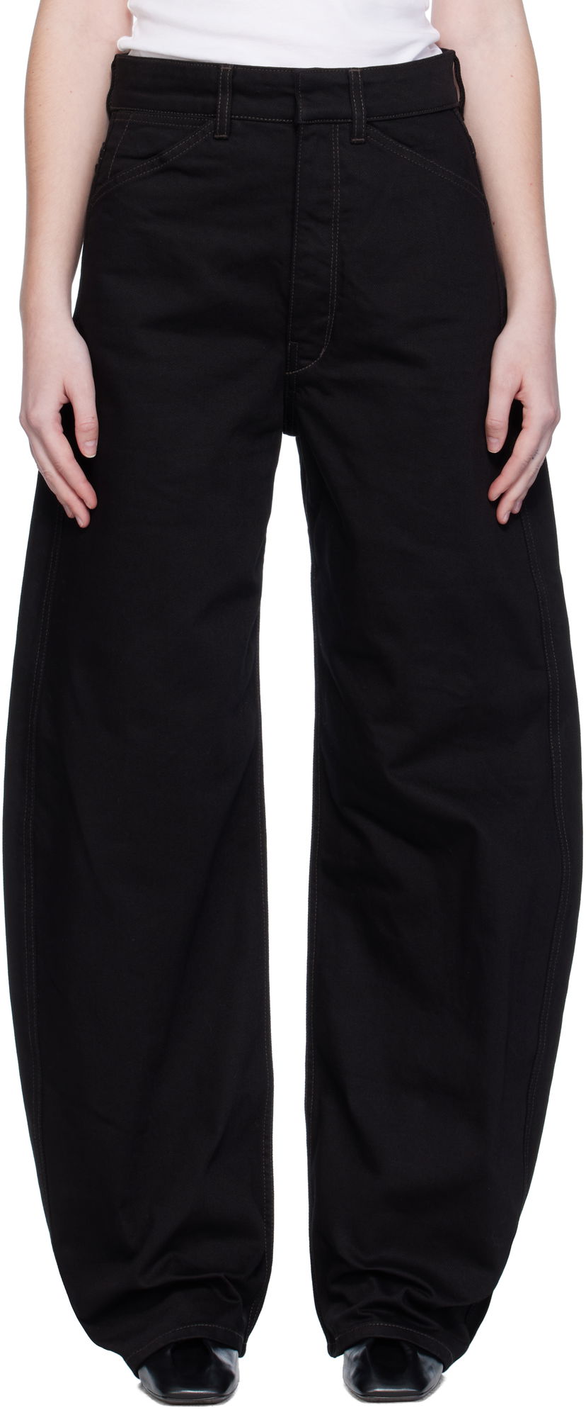Kavbojke LEMAIRE Lemaire High Waisted Curved Jeans Črna | PA1264 LD1055