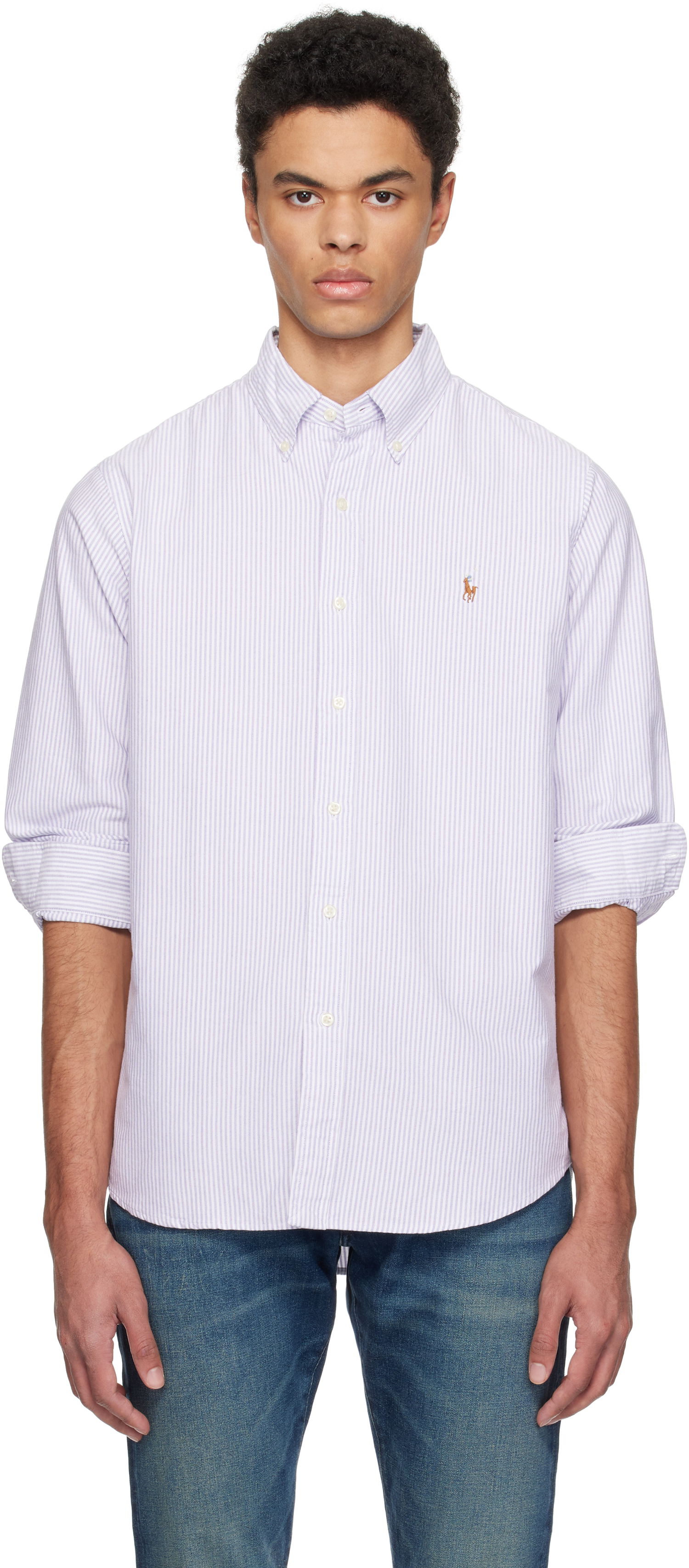 Srajce Polo by Ralph Lauren Ralph Lauren Classic Fit Striped Oxford Shirt Lila | 710942746003, 0