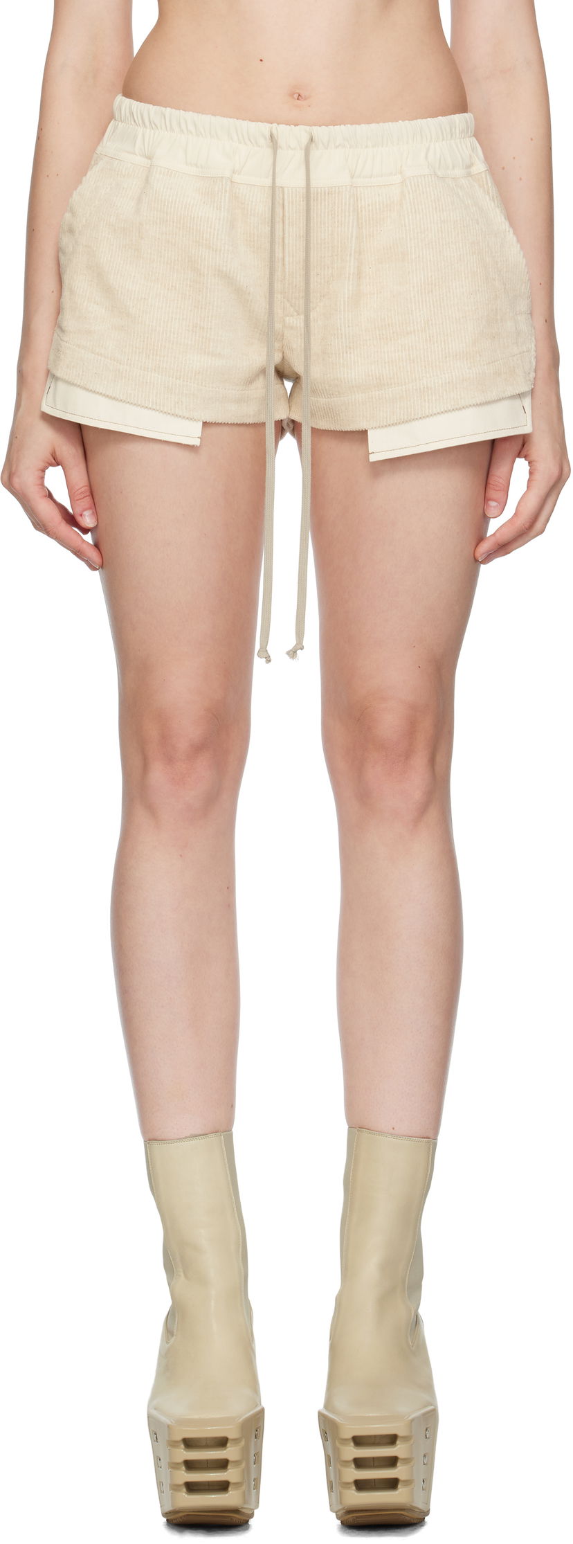 Kratke hlače Rick Owens Rick Owens Fog Boxers Shorts Bež | RP02E4316 MLC