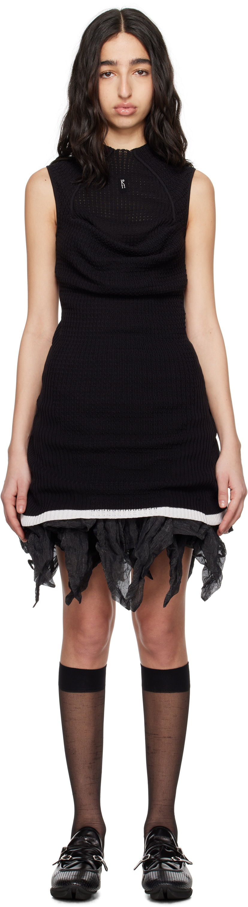 Obleke KIKO KOSTADINOV Kiko Kostadinov Vecto Knit Tunic Minidress Črna | KKWSS25KN03-95