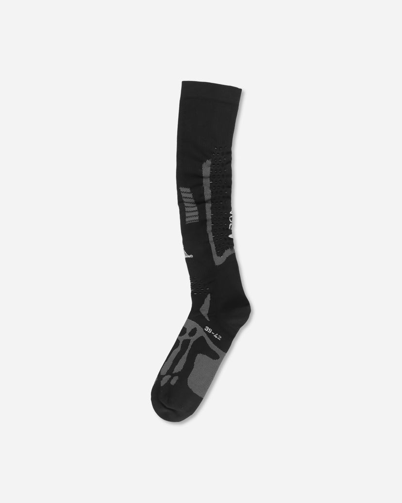 Nogavice ROA Bones Logo Q-Skin Technical Knee-High Socks Črna | RBMW0410YA53 BLK0001