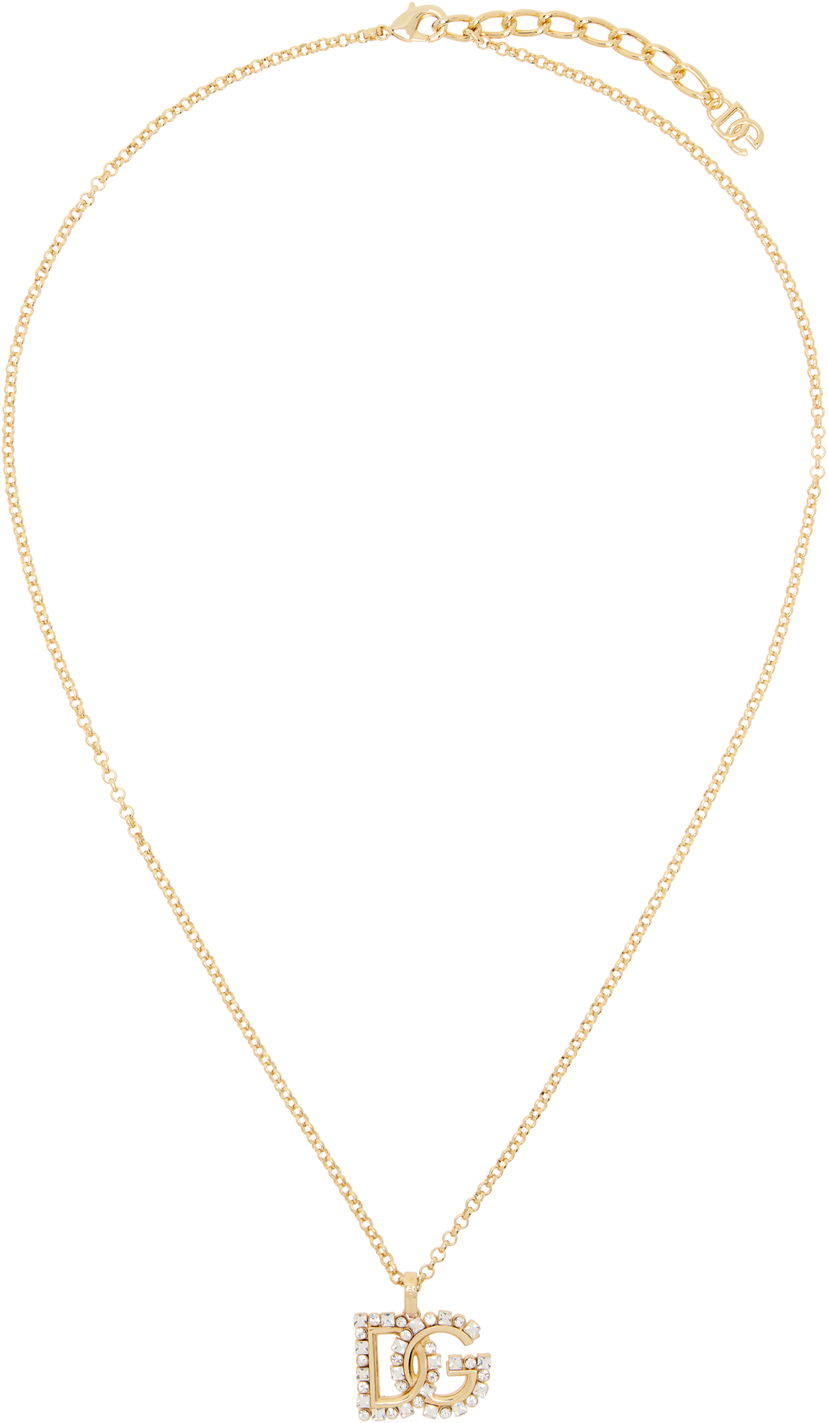 Ogrlica Dolce & Gabbana Dolce&Gabbana Crystal 'DG' Logo Chain Necklace Kovinski | WNR2L4 W1111