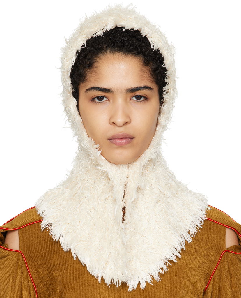 Klobuk KIKO KOSTADINOV Carla Knitted Hood Bela | KKWAW24KN12-99