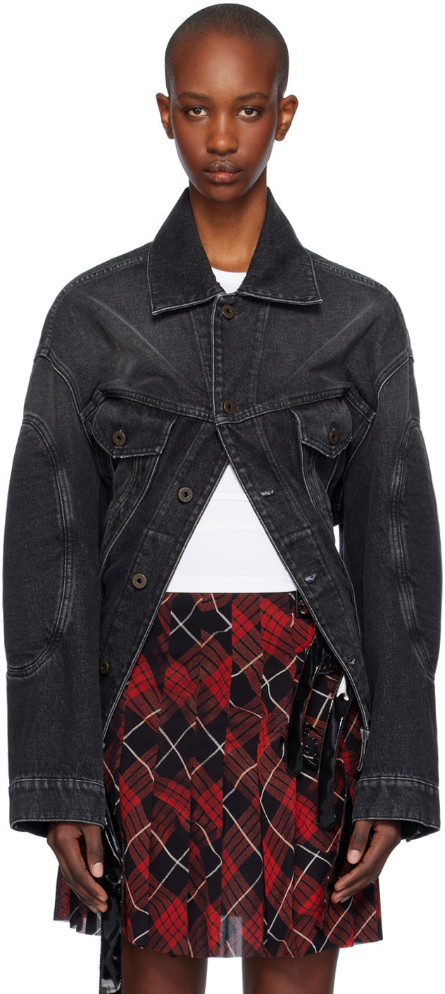 Jakna Jean Paul Gaultier Gaultier Lacing Denim Jacket Črna | 24/31-F-VE070LP-D016-06