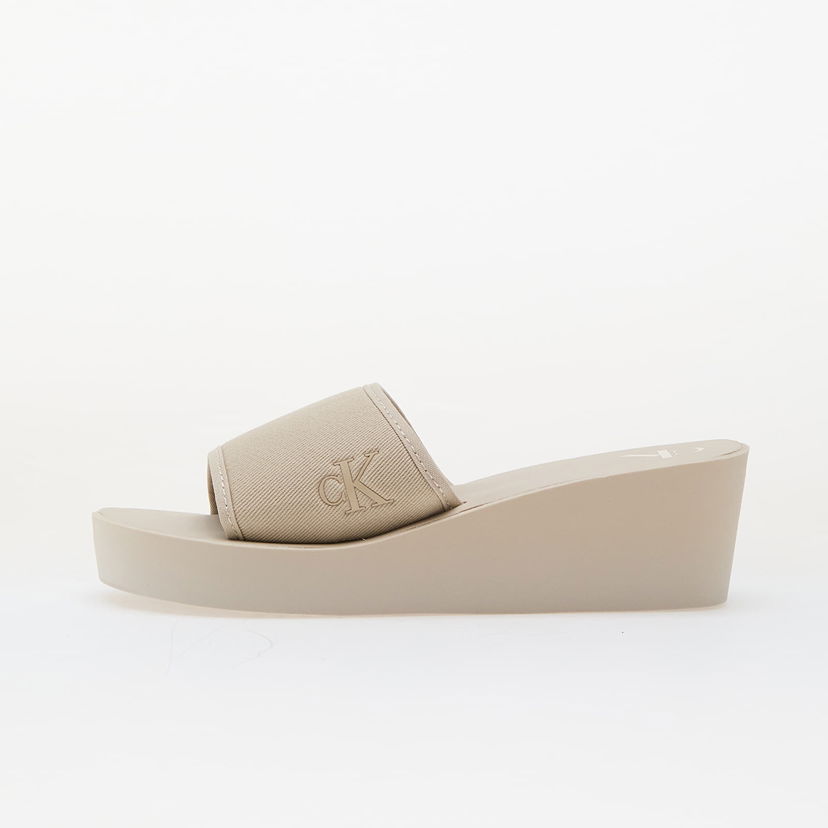 Superge in čevlji CALVIN KLEIN Jeans Beach Wedge Slide Ca Beige Bež | YW0YW01725 ACF