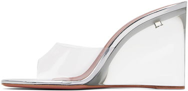 Modni dodatki Amina Muaddi Amina Muaddi Lupita Glass Wedge Slippers Kovinski | LUPITA GLASS WEDGE PLEXI WEDGE P, 2