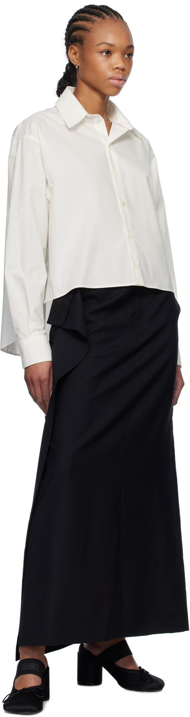 Srajce Maison Margiela MM6 Maison Margiela Spliced Cotton Poplin Cropped Shirt Bela | S52DT0042 M35256, 3