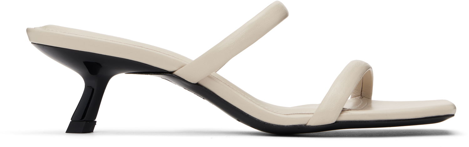 Nega čevljev Anine Bing ANINE BING Hilda Two-Strap Kitten Heel Mules Bež | A-14-11101-IVY17, 0