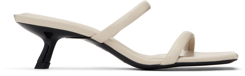 Nega čevljev Anine Bing ANINE BING Hilda Two-Strap Kitten Heel Mules Bež | A-14-11101-IVY17