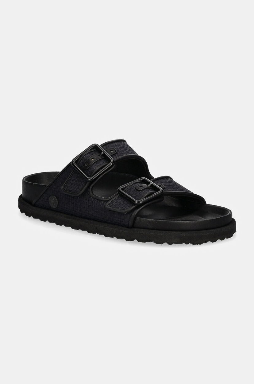 Superge in čevlji Birkenstock Birkenstock 1774 Arizona Raffia Luxe Slides Črna | 1028834