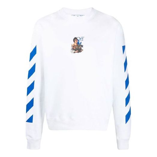 Pleteni pulover Off-White Arrows Pattern Long Sleeve Sweatshirt Bela | OMBA025S21FLE0100140
