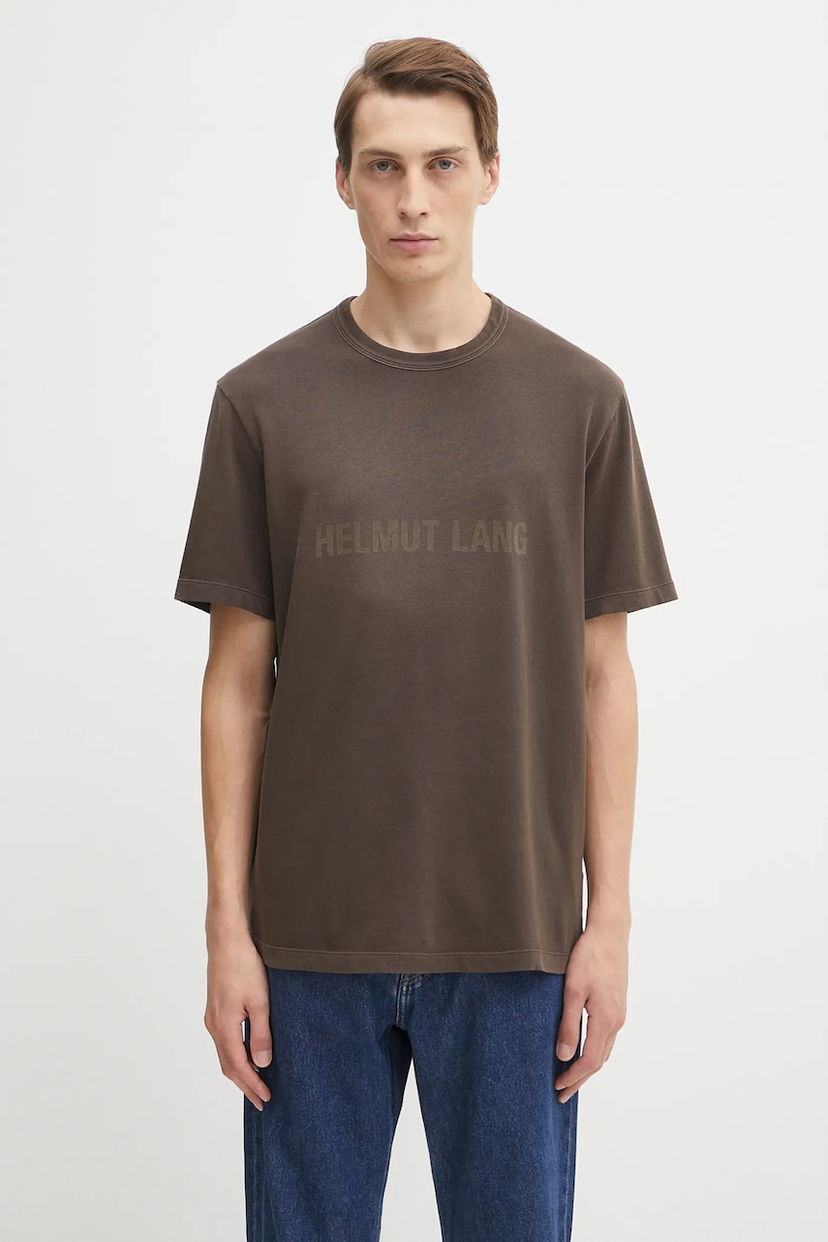 Majica Helmut Lang Helmut Lang Logo Print T-Shirt Rjava | P05HM501