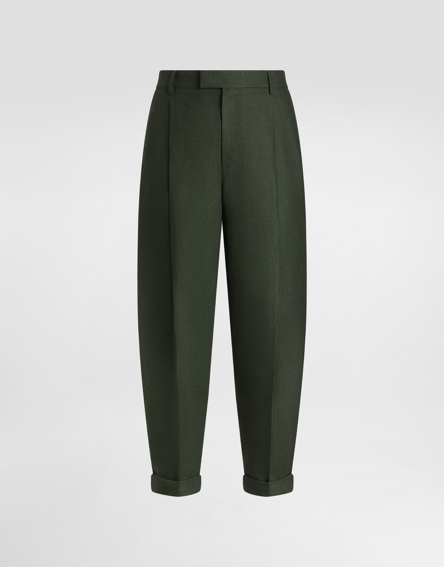 Hlače Dolce & Gabbana Dolce & Gabbana Linen Turned-Up Cuffs Pants Zelena | GP114TFU4MCV0304, 0