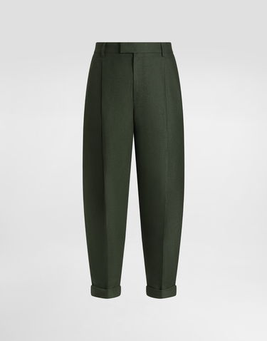 Hlače Dolce & Gabbana Dolce & Gabbana Linen Turned-Up Cuffs Pants Zelena | GP114TFU4MCV0304, 0
