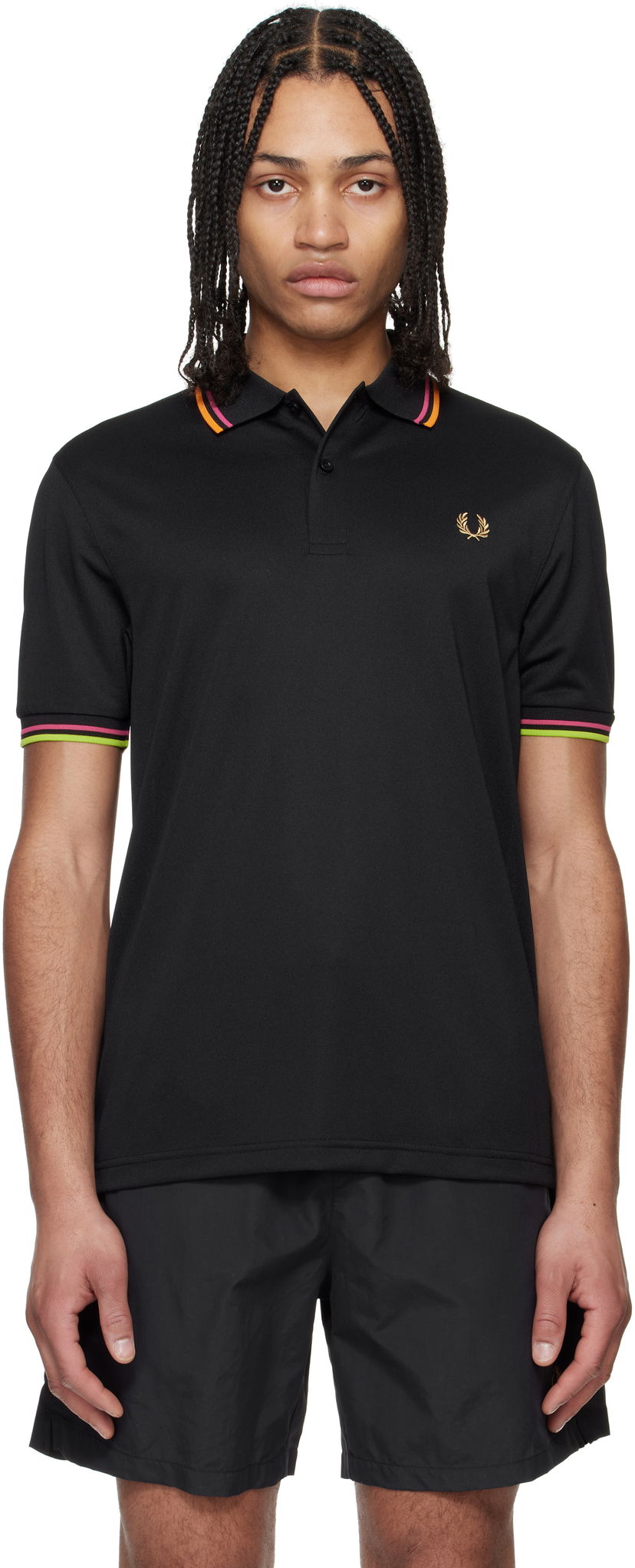 Polo majica Fred Perry Fred Perry On Court Twin Tipped Polo Črna | M9839