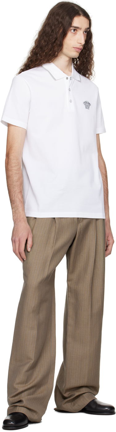 Polo majica Versace Versace Embroidered Polo Bela | 1013906_1A14975, 3