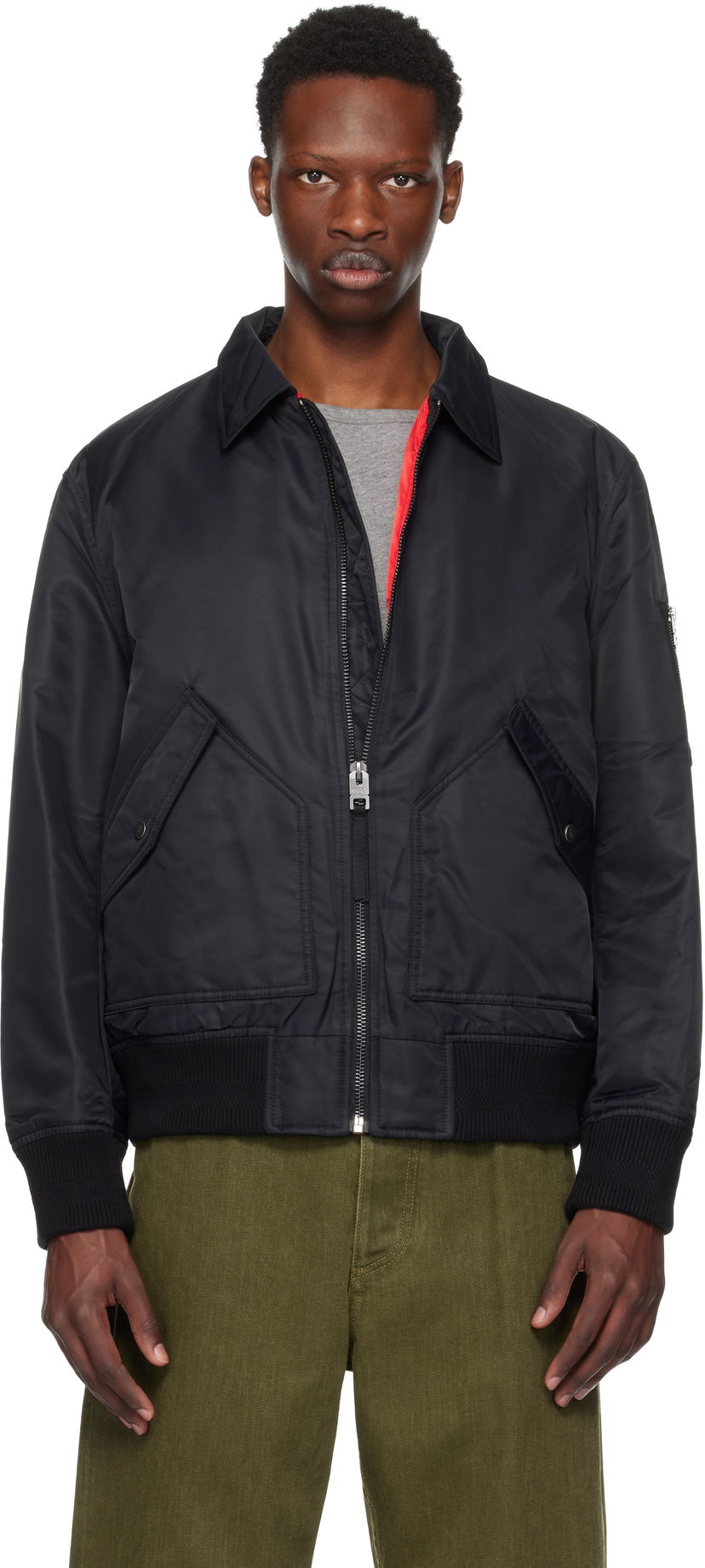 Bomber jakna BOSS HUGO Recycled Nylon Bomber Jacket Črna | 50541604