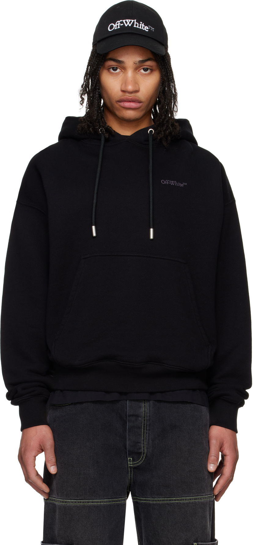 Pulover Off-White Off-White Bookish Skate Hoodie Črna | OMBB085C99FLE0161011