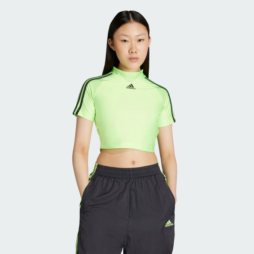Krop-top adidas Performance Teamgeist Adicolor Crop Top Zelena | JZ8280