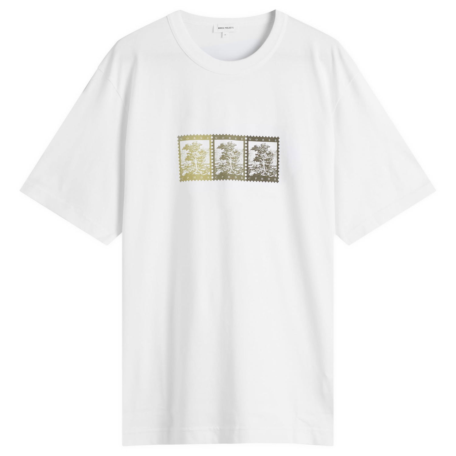 Majica NORSE PROJECTS Norse Projects Holger Post Stamp Print T-Shirt, Size Large Bela | N01-0686-0001, 1