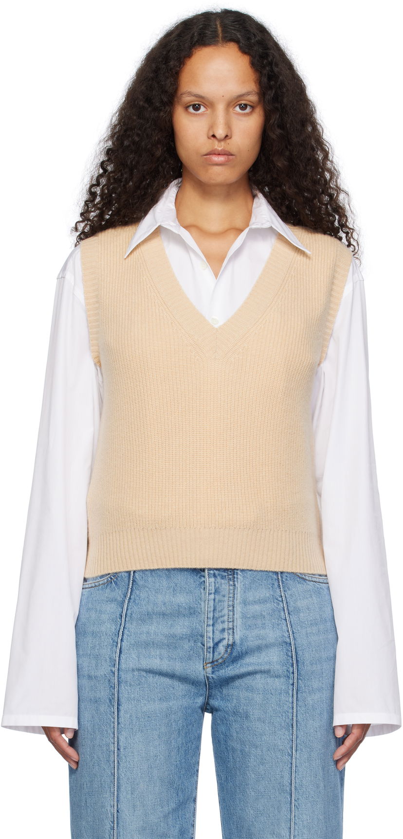 Pleteni pulover Max Mara Weekend Knit Vest Bež | 2425356032600 MM02263