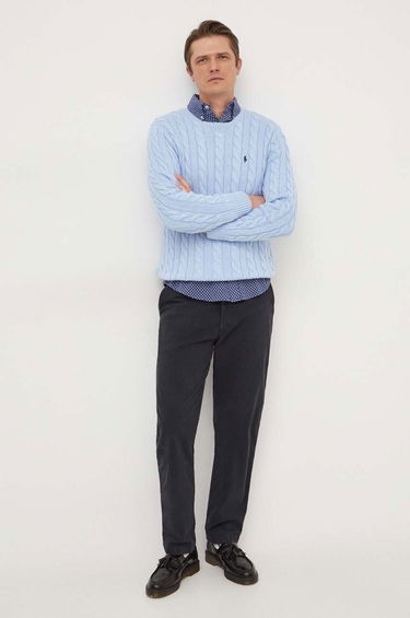 Pleteni pulover Polo by Ralph Lauren Cable Knit Sweater Modra | 710775885, 1