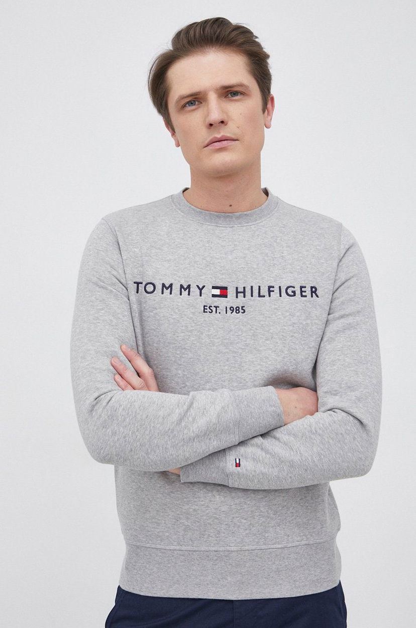 Pleteni pulover Tommy Hilfiger Tommy Hilfiger Sweatshirt Siva | MW0MW11596.PPYY