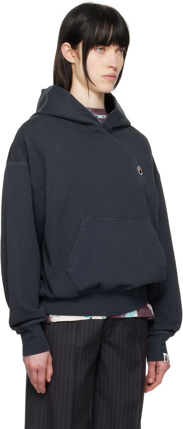 Pulover BAPE A Bathing Ape One Point Pigment Dyed Oversized Hoodie Mornarica | 001PPL302004L, 1