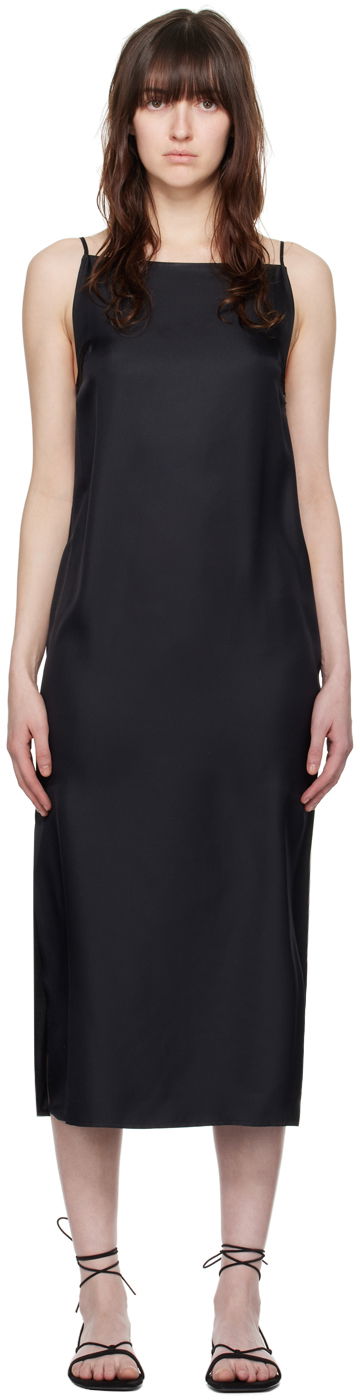 Obleke Loulou de Saison Loulou de Saison Sulum Midi Slip Dress Črna | SULUM, 0