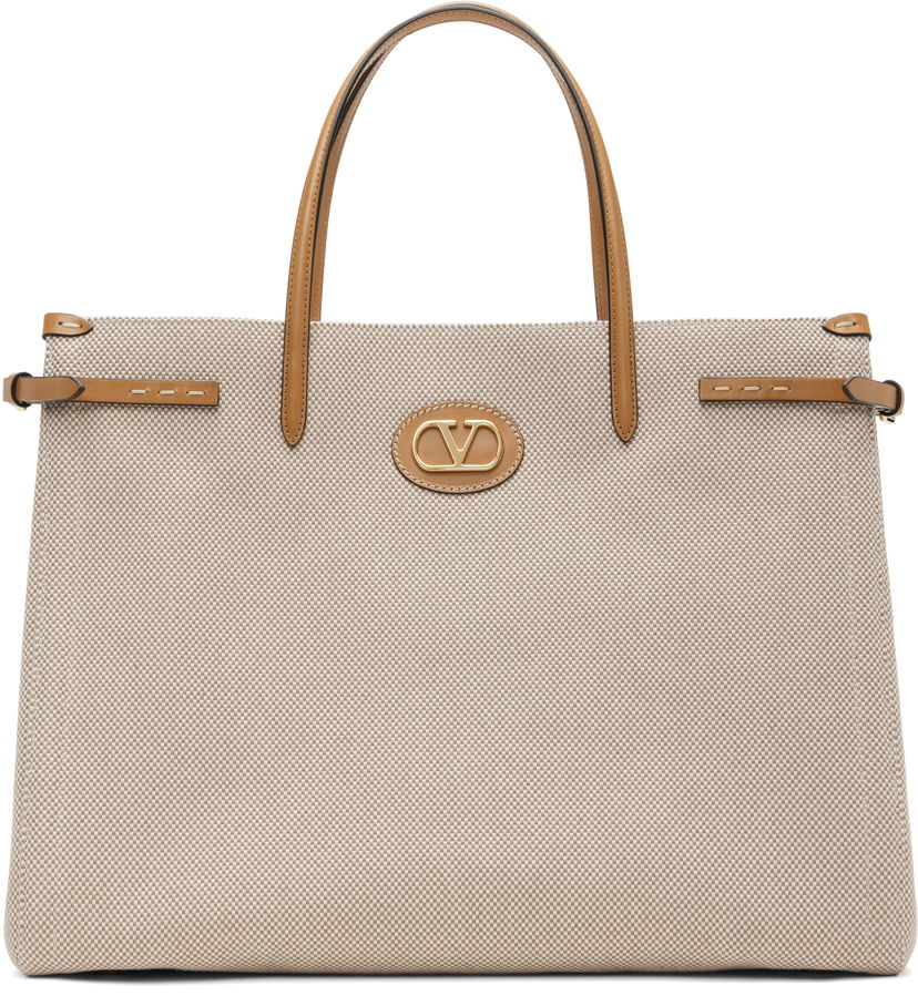 Tote bag Valentino Valentino Garavani Antibes Large Canvas Tote Bež | 6W2B0R18EZT