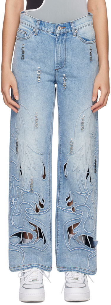 Kavbojke Feng Chen Wang Feng Chen Wang Phoenix Cutout Jeans Modra | FUS15TR13, 0
