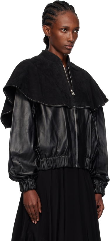Bomber jakna JW Anderson JW Anderson Oversized Collar Leather Bomber Jacket Črna | LJ0057-LT0122, 1