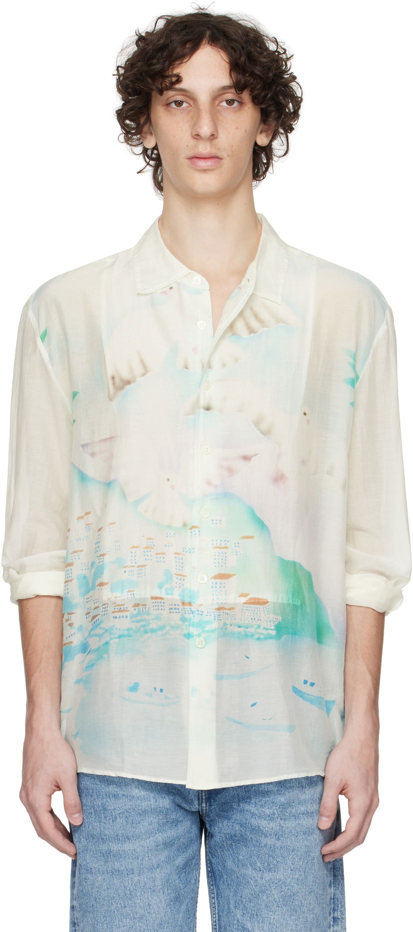 Srajce OUR LEGACY Our Legacy Adorn Print Shirt Bela | M2252AS