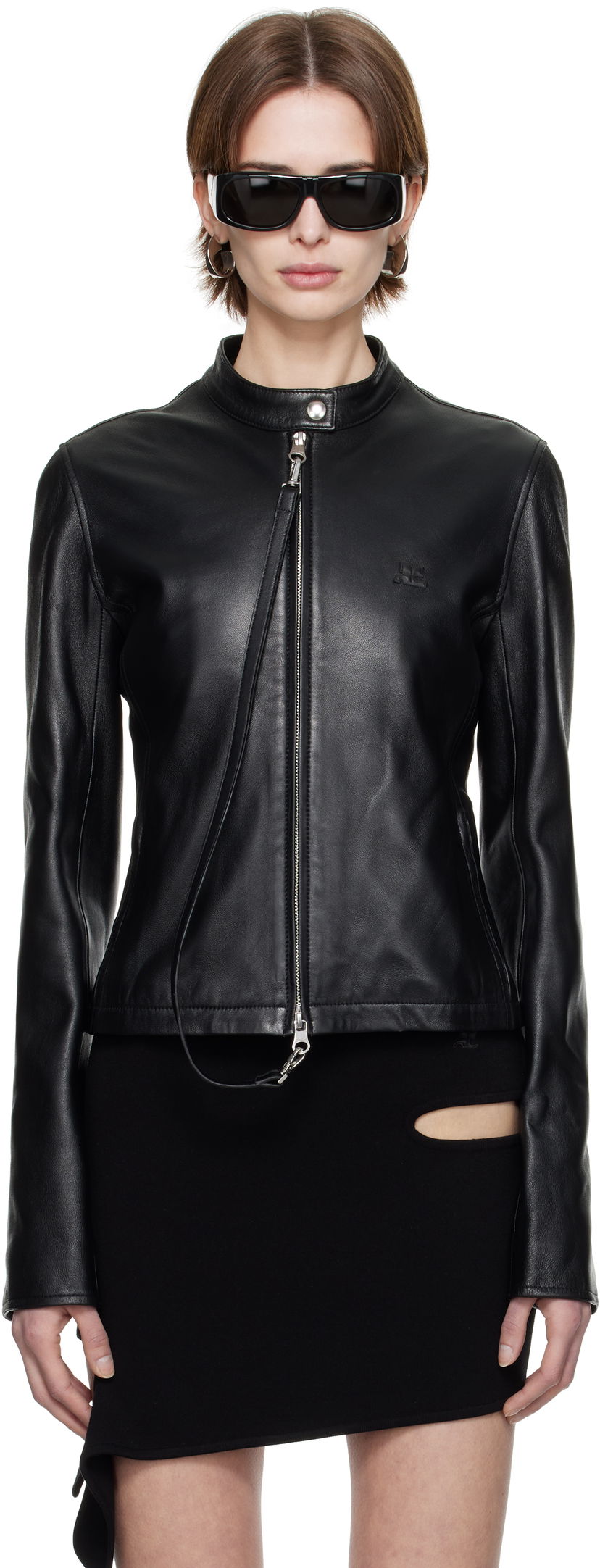 Jakna Courrèges Courrèges City Leather Jacket Črna | 125LBL257CV0005