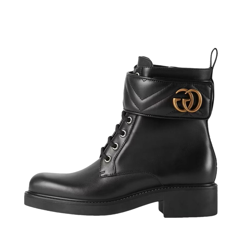 Superge in čevlji Gucci Double G 40mm Ankle Boot 'Black' Leather Črna | 670397 17K20 1000