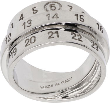 Prstan Maison Margiela Triple Logo Numeric Signature Silver Ring Kovinski | SM6UQ0073 P6627, 3