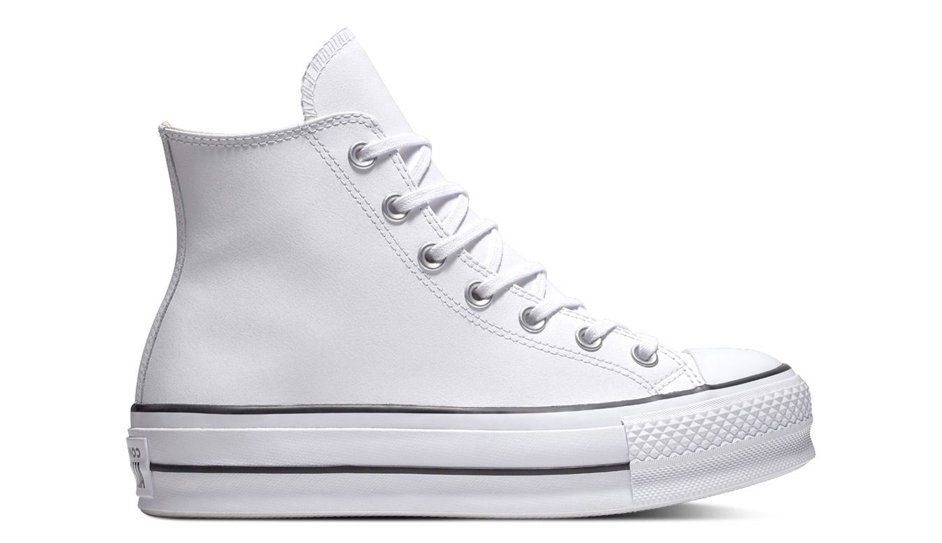 Superge in čevlji Converse Chuck Taylor All Star Platform Leather High-Top Bela | 561676C, 0