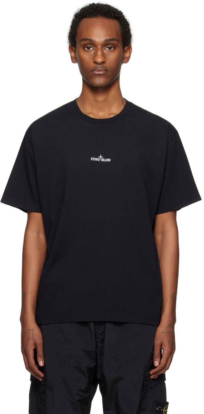 Majica Stone Island Stamp Two T-Shirt Črna | 80152RC89