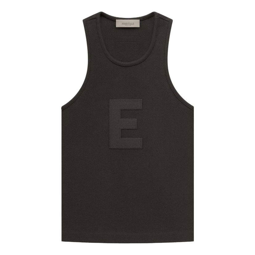 Majica brez rokavov Fear of God Fear of God Essentials Waffle Tank Črna | FOG-SS23-238