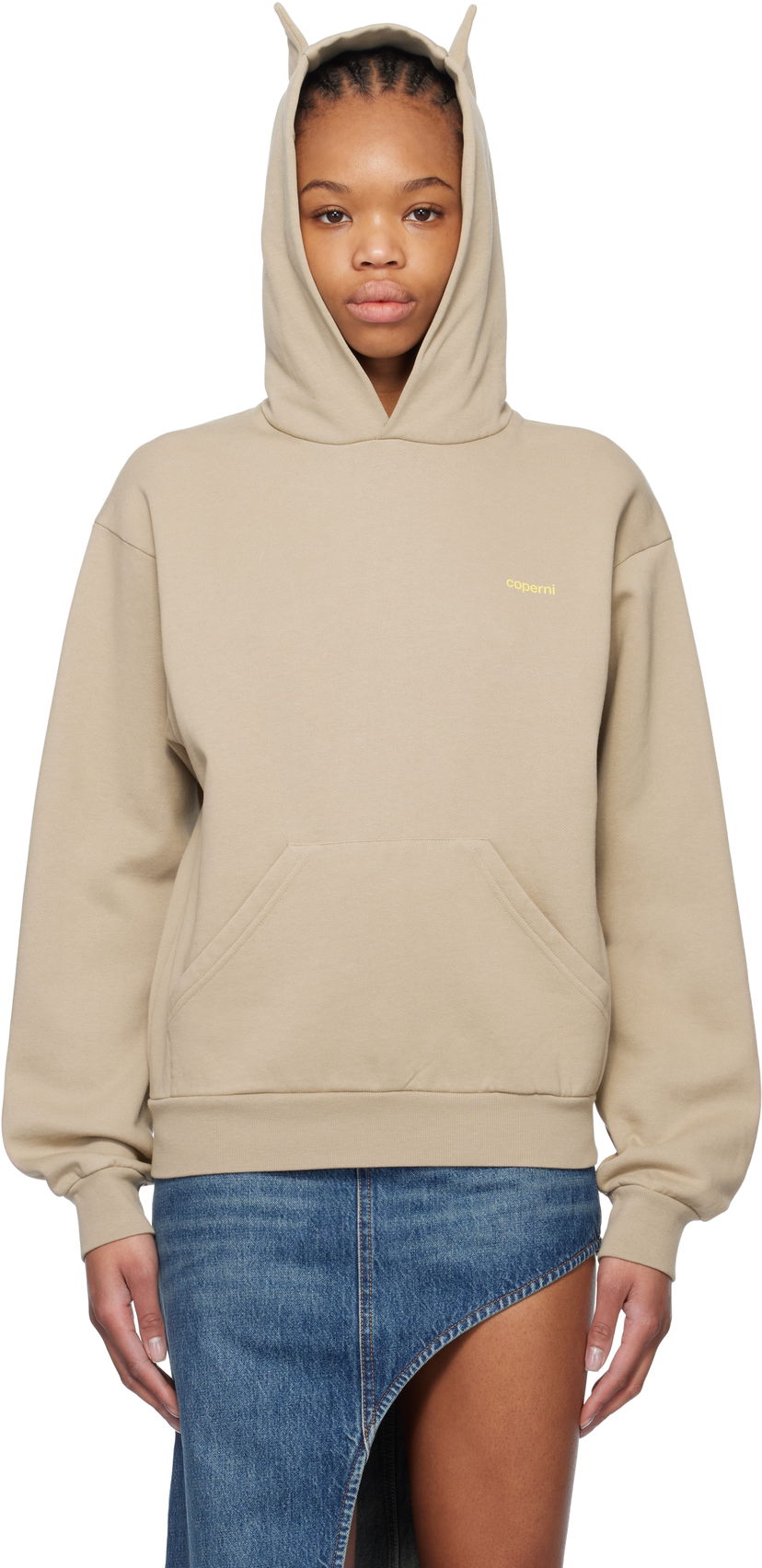 Pulover Coperni Coperni Horn Hoodie Bež | COPJS15BISF5010