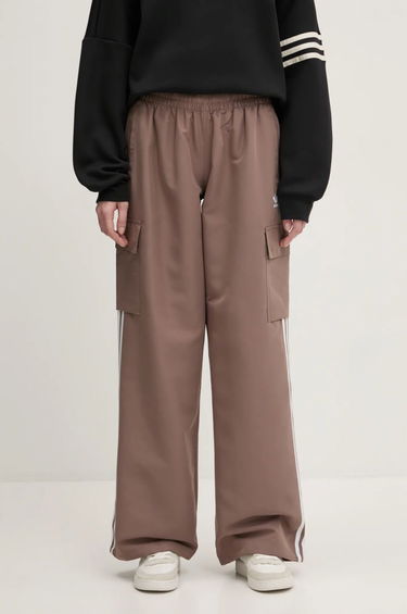 Trenirka adidas Originals adidas Originals Adicolor 3-Stripe Cargo Pants High Waist Rjava | JC8138, 0