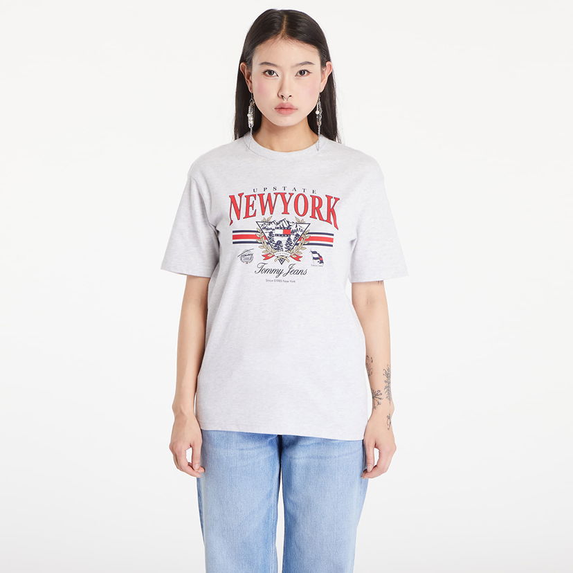 Majica Tommy Hilfiger Prep Explorer Relaxed Fit T-Shirt Silver Grey Heather Bela | DW0DW18410 P08
