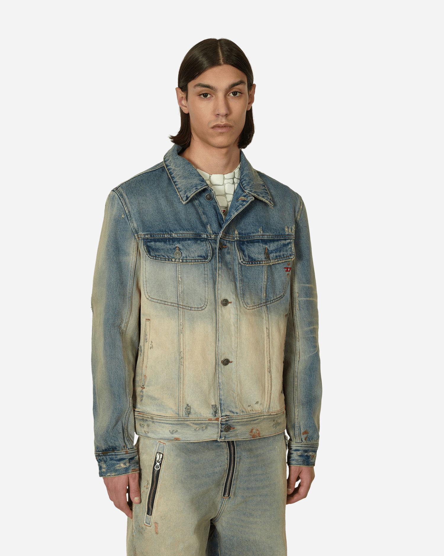 Jakna Diesel Solarised Denim Trucker Jacket Večbarvna | A03885 01, 0