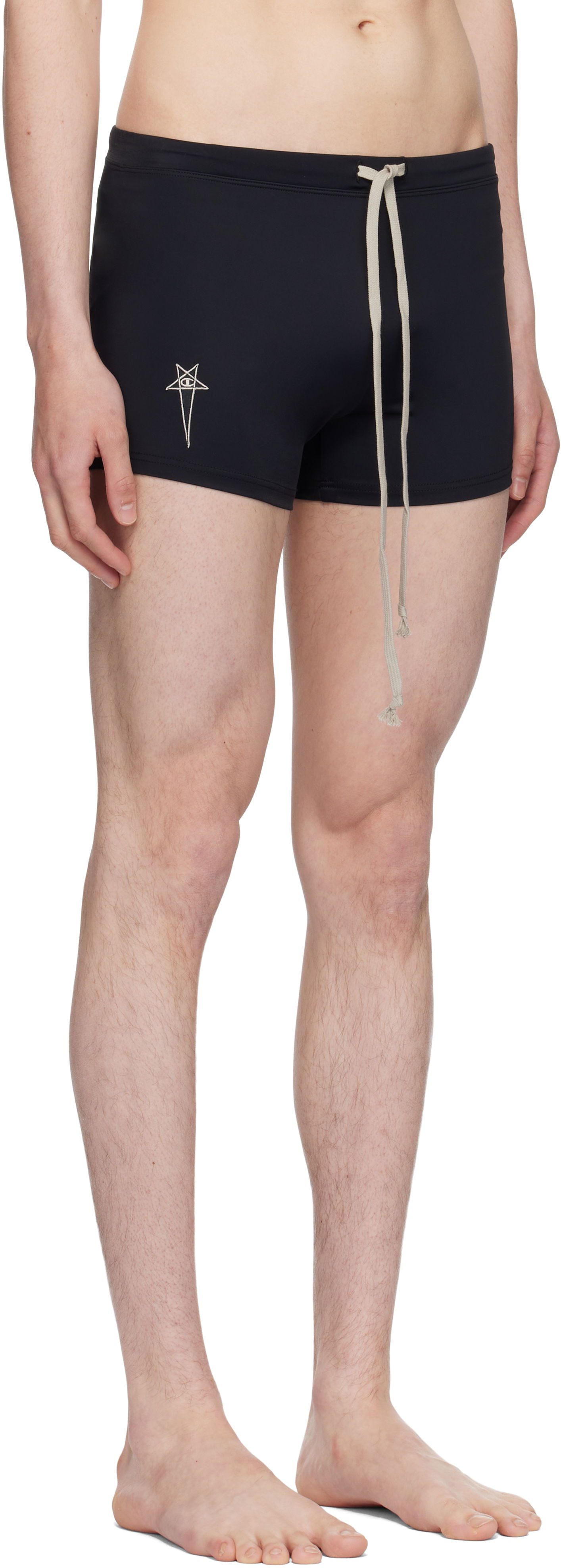 Kopalke Rick Owens Rick Owens Champion Edition Jersey Swim Shorts Črna | CM01E1691 CHJMW SWIM JERSEY, 1
