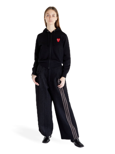 Pulover Comme des Garçons Double Heart Zip Hoodie Črna | AZT293 black