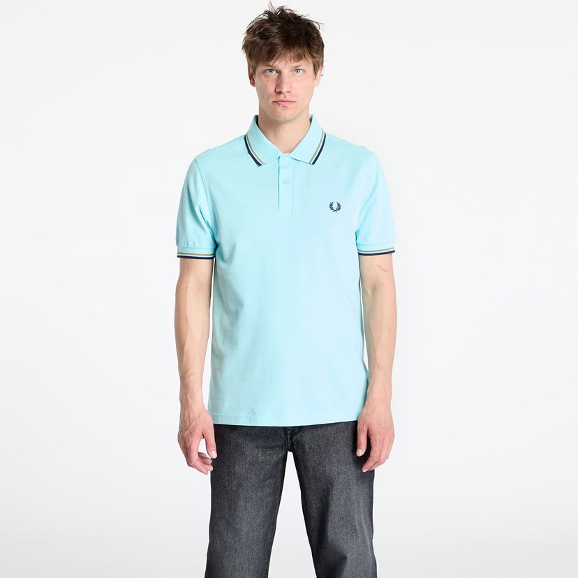 Polo majica Fred Perry Fred Perry Men's Twin Tipped Polo Shirt Turkizna | M3600 Y57