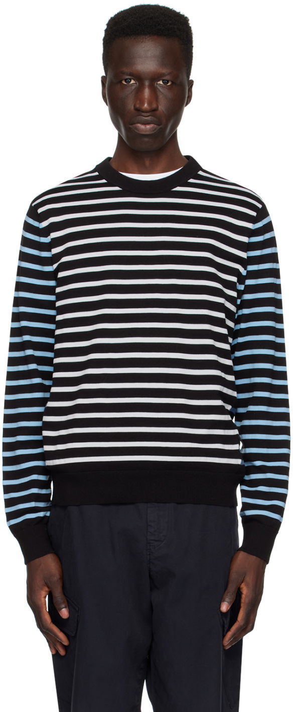 Pleteni pulover Paul Smith PS Paul Smith Striped Sweater Črna | M2R-580Y-M22070-79