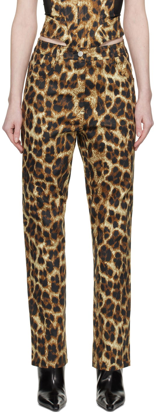 Kavbojke Miaou Miaou Junior Leopard Print Trousers Rjava | 1010SCNIK