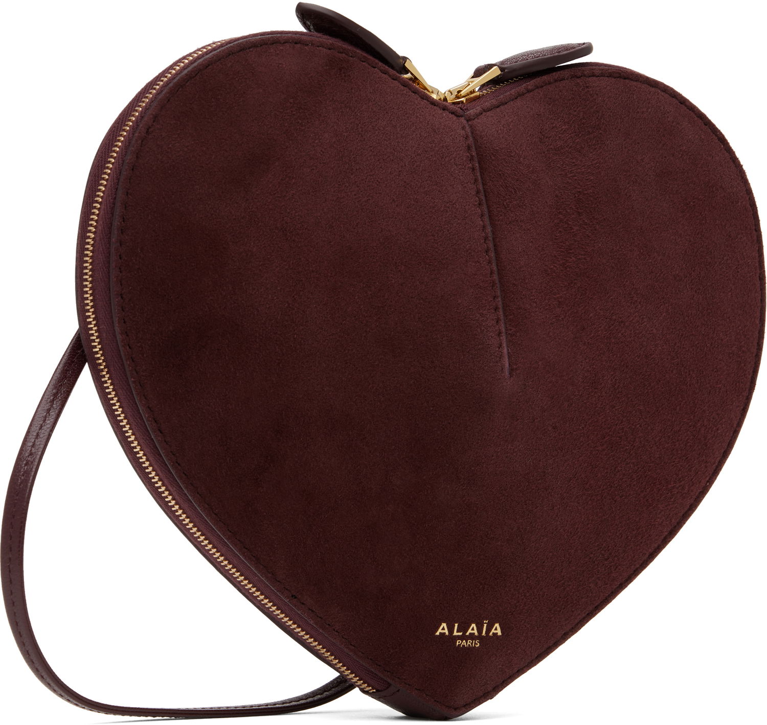 Torbica Alaïa ALAÏA 'Le Coeur' Suede Crossbody Bag Bordo | AA1P003CA577, 1