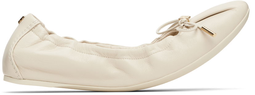 Nega čevljev FERRAGAMO Salvatore Ferragamo Elasticated Ballerina Flats Bež | 779657